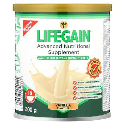 Lifegain Advanced Vanilla Flavour Nutritional Supplement 300g.